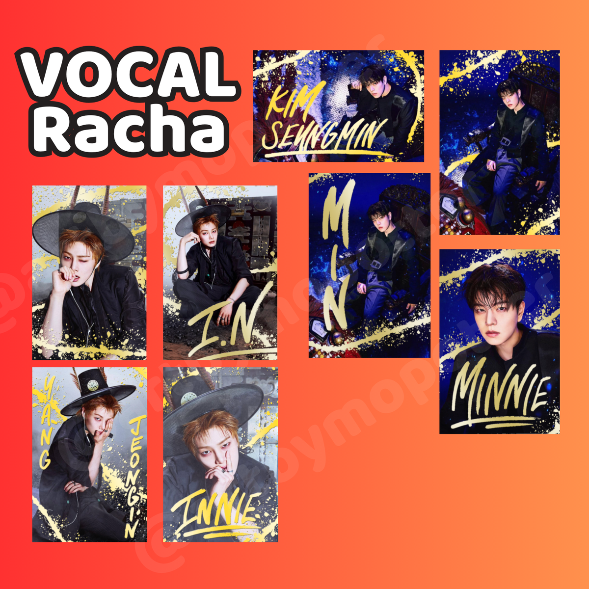 ✨❤️🧡💙🖤 RUN IT Tour Embossed Doodled Photo Cards (ALL MEMBERS)