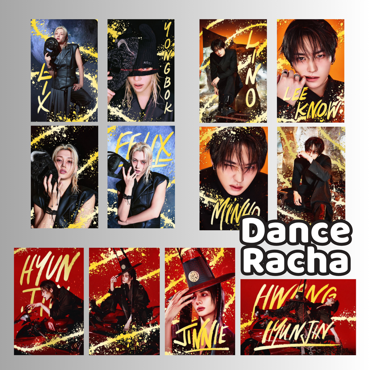 ✨❤️🧡💙🖤 RUN IT Tour Embossed Doodled Photo Cards (ALL MEMBERS)