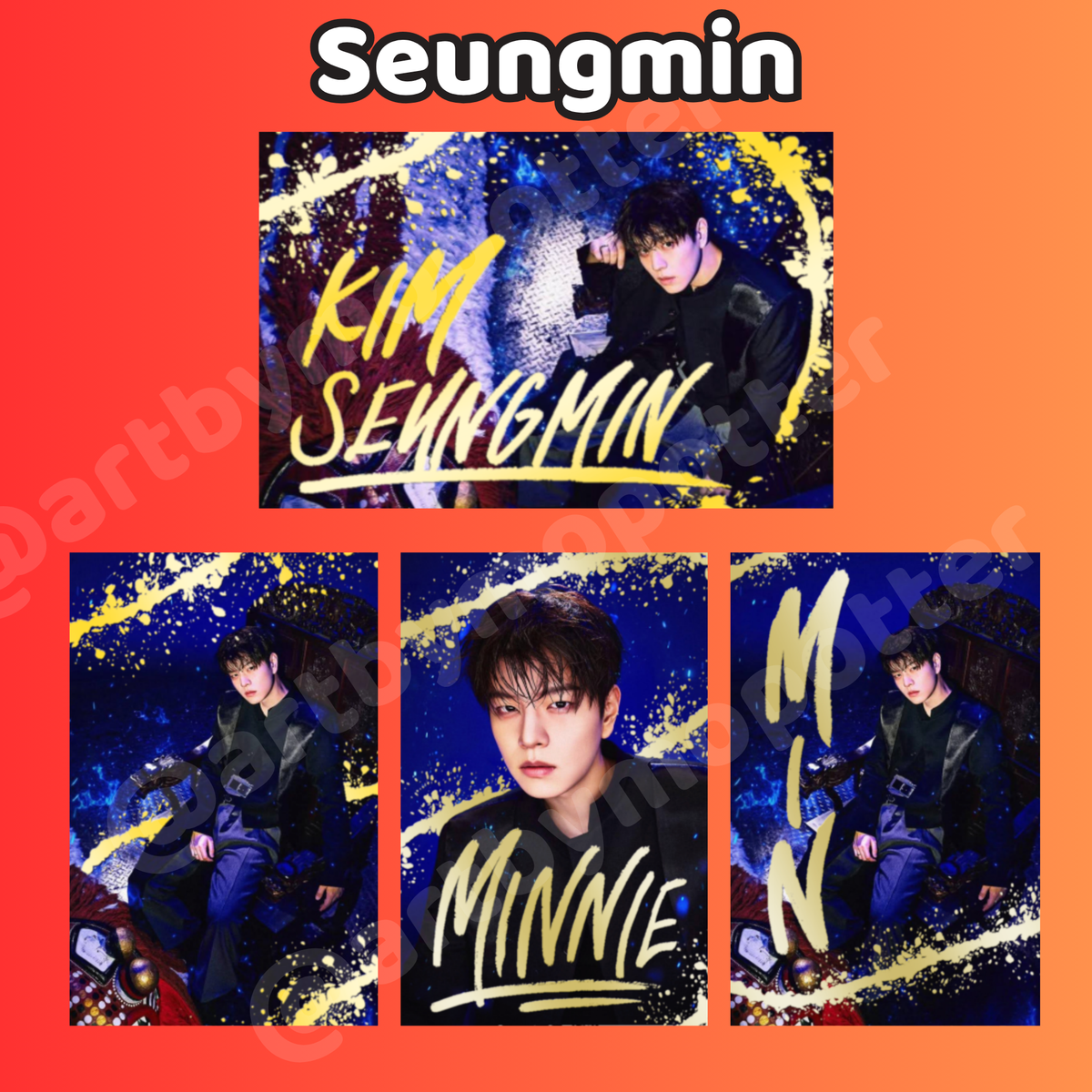 ✨❤️🧡💙🖤 RUN IT Tour Embossed Doodled Photo Cards (ALL MEMBERS)