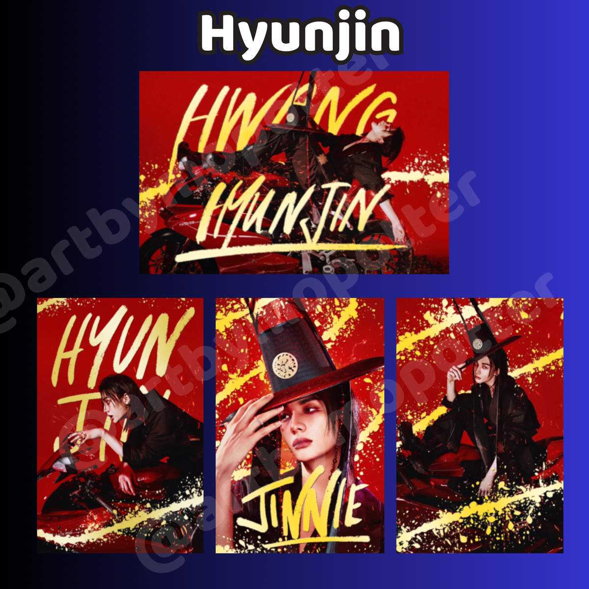 ✨❤️🧡💙🖤 RUN IT Tour Embossed Doodled Photo Cards (ALL MEMBERS)