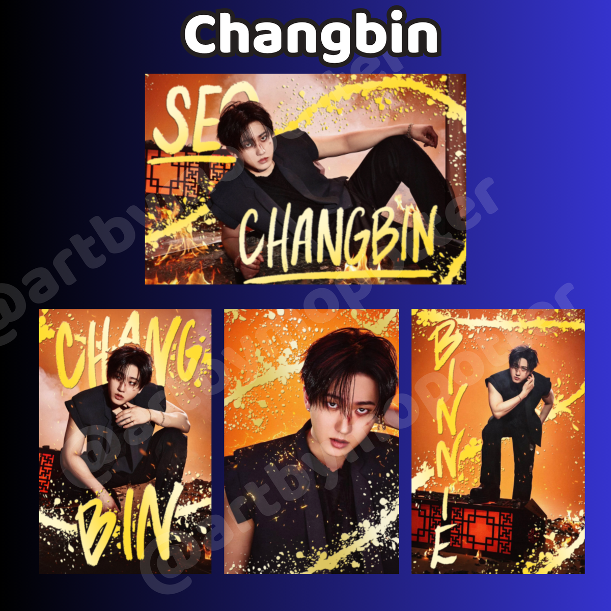 ✨❤️🧡💙🖤 RUN IT Tour Embossed Doodled Photo Cards (ALL MEMBERS)