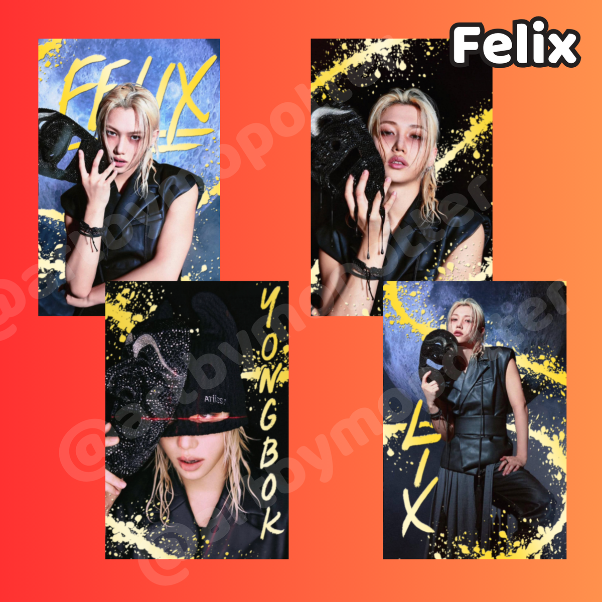 ✨❤️🧡💙🖤 RUN IT Tour Embossed Doodled Photo Cards (ALL MEMBERS)