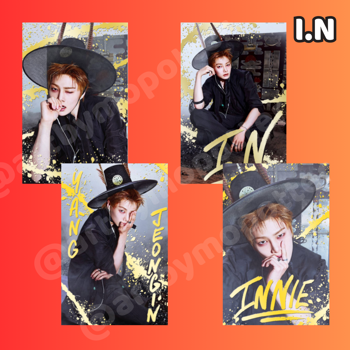 ✨❤️🧡💙🖤 RUN IT Tour Embossed Doodled Photo Cards (ALL MEMBERS)