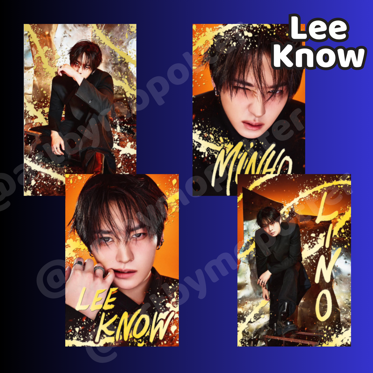 ✨❤️🧡💙🖤 RUN IT Tour Embossed Doodled Photo Cards (ALL MEMBERS)