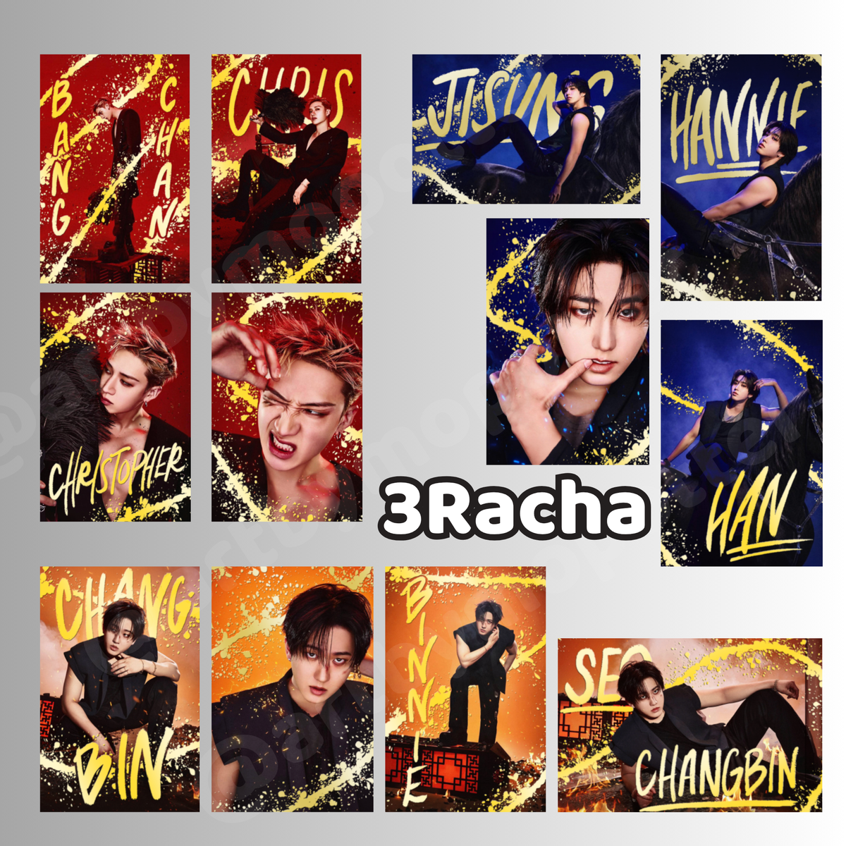 ✨❤️🧡💙🖤 RUN IT Tour Embossed Doodled Photo Cards (ALL MEMBERS)