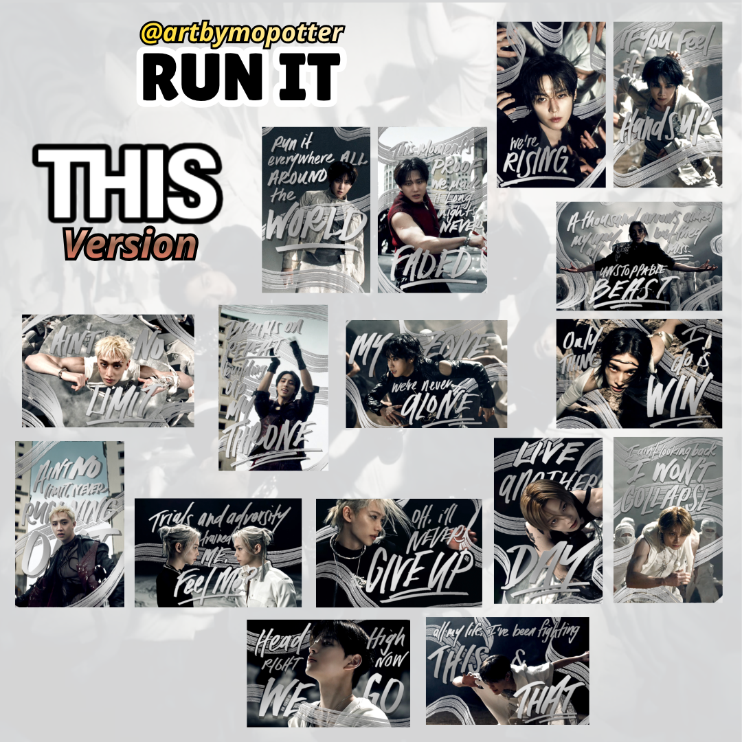 🖤🤍 "RUN IT" Music Video Embossed Doodled Photo Cards✨