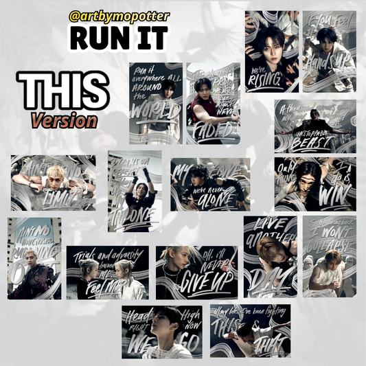 🖤🤍 "RUN IT" Music Video Embossed Doodled Photo Cards✨