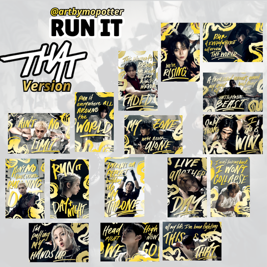 🖤🤍 "RUN IT" Music Video Embossed Doodled Photo Cards✨