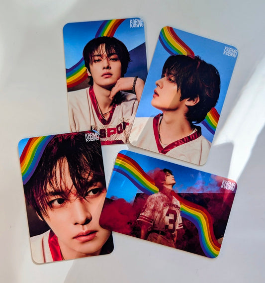 🏳️‍🌈Lee Know PRIDE Stray Kids Doodled Photo Cards Set of 4🌈