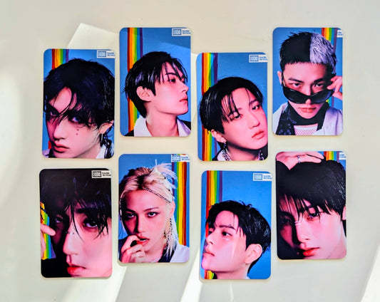 🏳️‍🌈Rainbow Stray Kids Doodled Pride Photo Cards Set of 8🌈