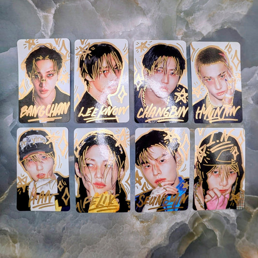 KARMA Stray Kids Hand-Doodled Photo Cards Set of 8