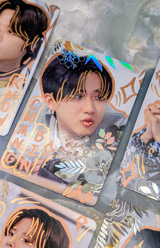 Floral Stray Kids Hand-Doodled Photo Cards Set of 9