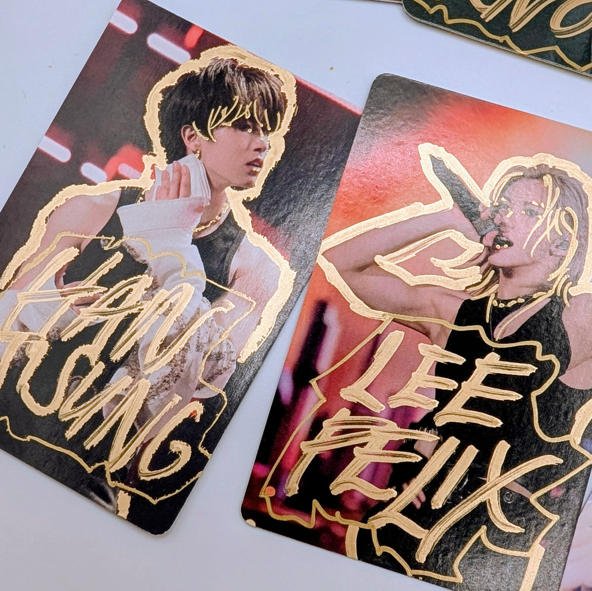 🩷 Pink Stray Kids Hand-Doodled Photo Cards Set of 8